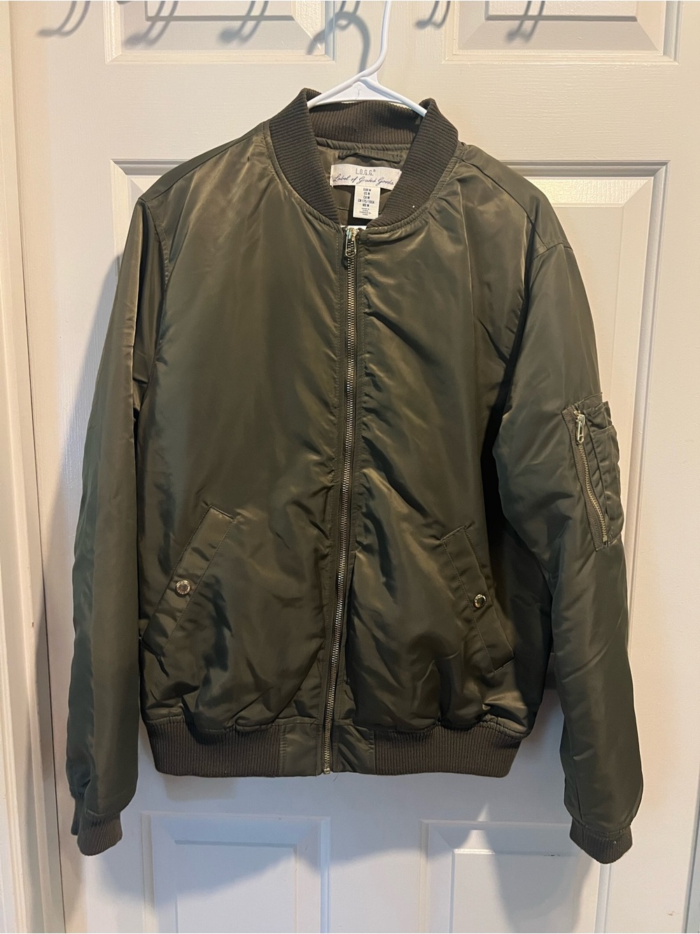 Men's H&M Olive Bomber Jacket - Classic MA-1 Style